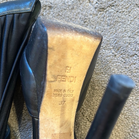 Fendi Women's Black Peep-Toe Shoes - Authentic - Picture 11 of 13